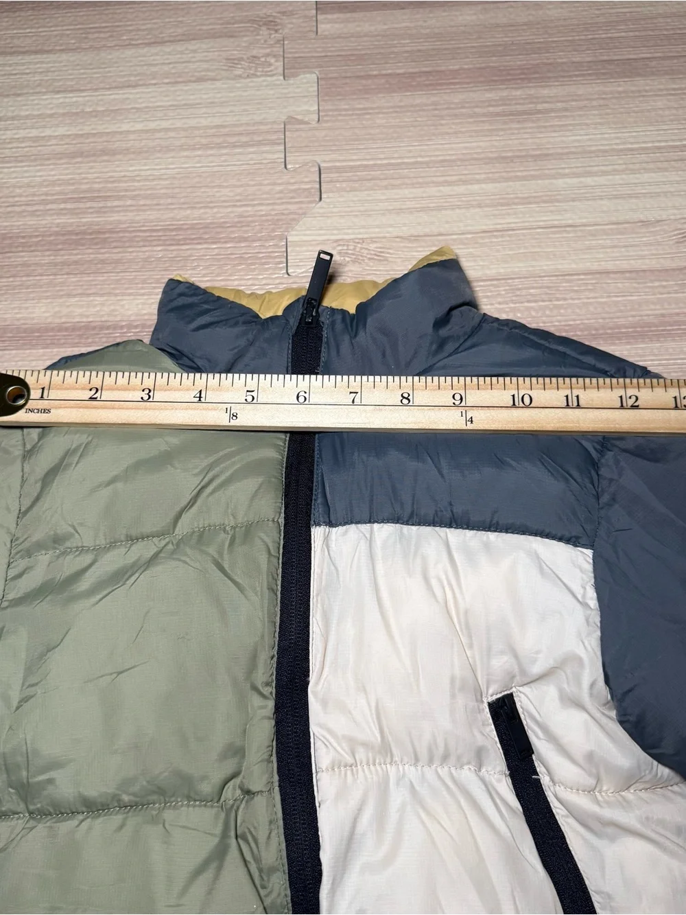 Zara Boys Girls Colorblock Puffer Coat Zip Winter Jacket Size 3-4 Years
